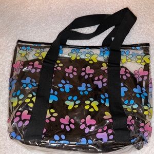 Clear puppy tote bag